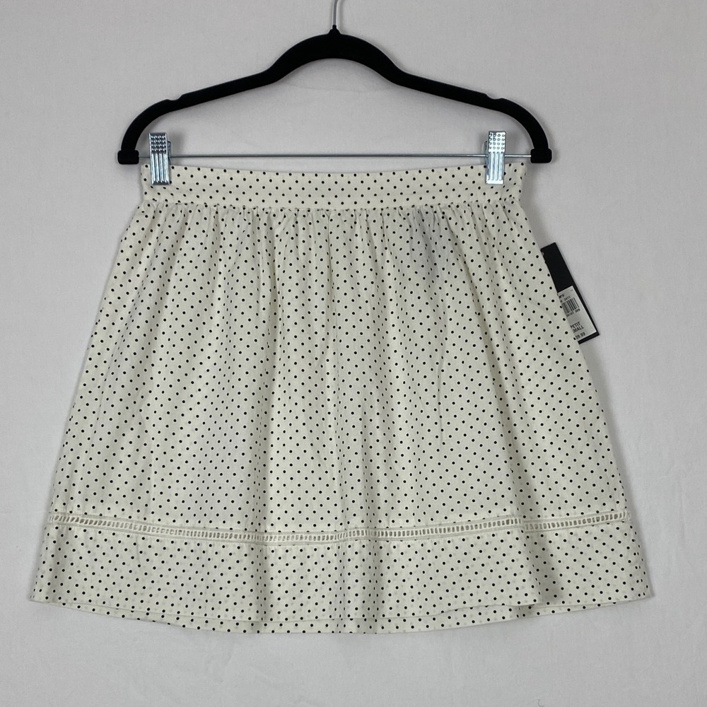 NEW Attitude Polka Dot Mini Skirt in Cream and Black XS